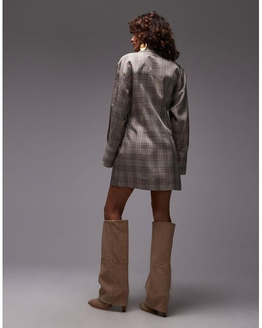 & Other Stories Gray Mini Shirt Dress With Ruche Wrap Front