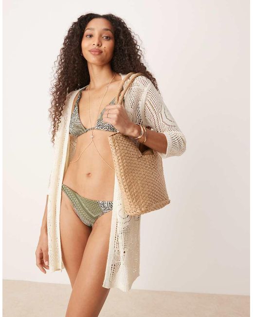 Jdy Natural Crochet Beach Cover Up