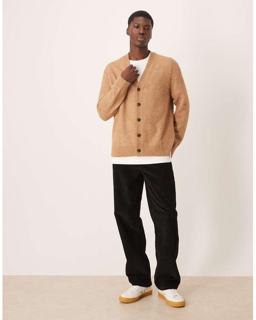 Cardigan Color Cammello Testurizzato di ARKET in Natural da Uomo