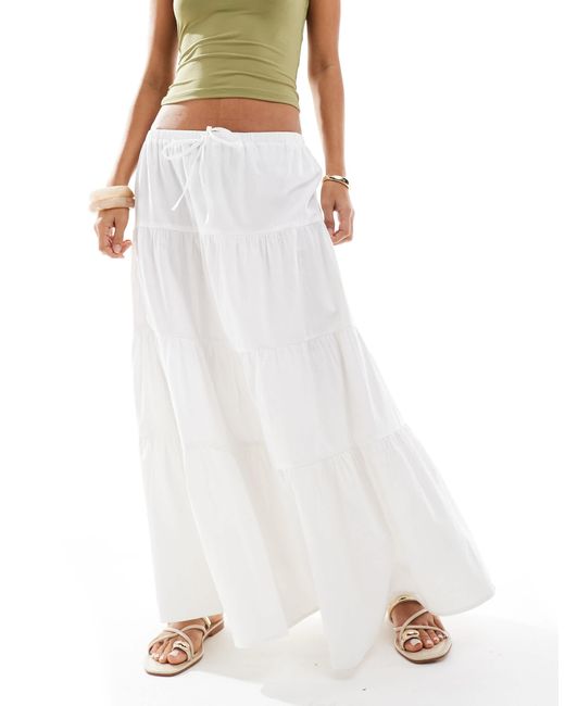 Miss Selfridge White Tiered Maxi Skirt