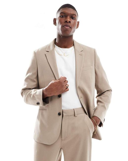 ASOS Natural Slim Suit Jacket for men