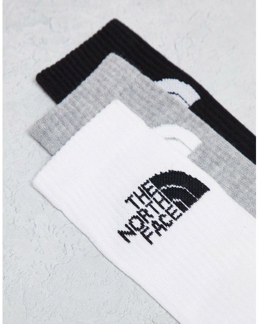 The North Face White – simple dome – 3er-pack socken