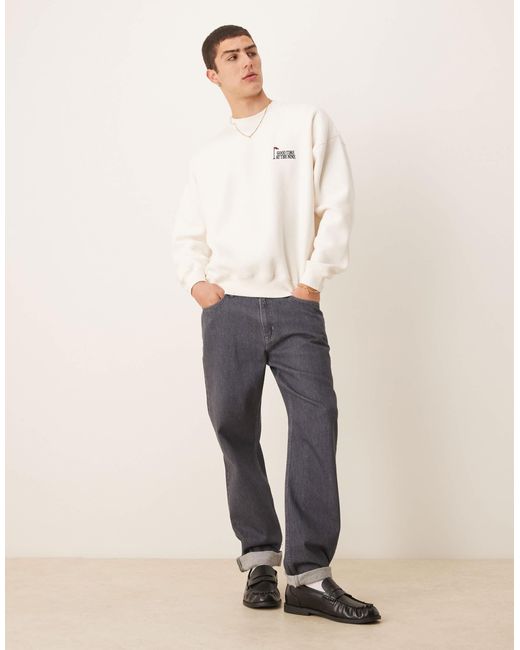 Abercrombie & Fitch White Golf Motif Back Sweat Top for men
