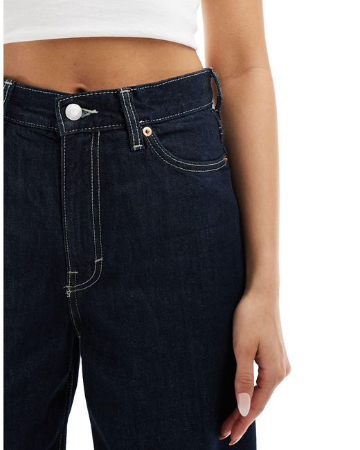 Weekday Blue – rail – baggy-jeans mit mittelhohem bund