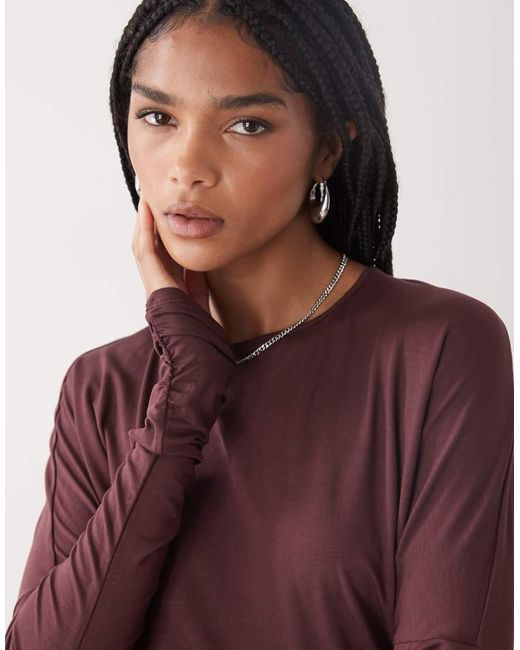 Weekday Red Open Back Long Sleeve Top
