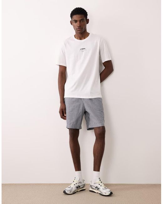 JJ Rebel White Oversized T-shirt With Front Logo for men