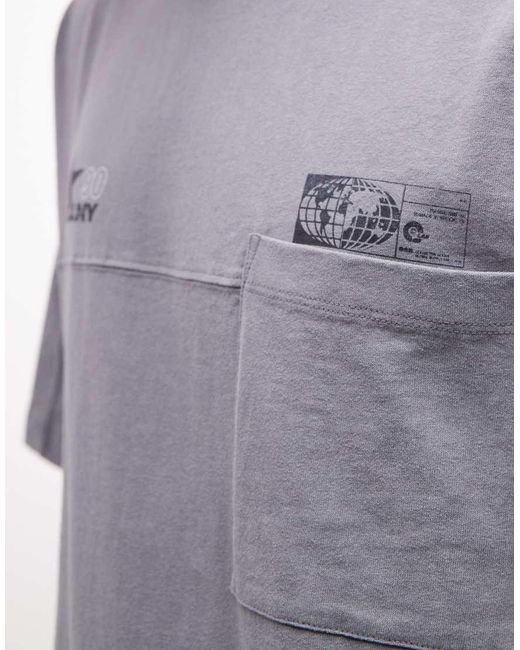 ASOS Purple Boxy Oversized T-shirt With Street Graphic for men