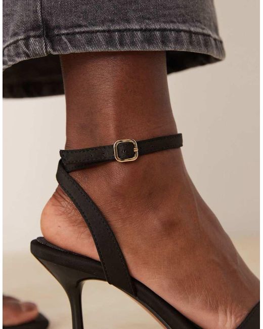 ASOS Brown Wide Fit Hollow Barely There Heeled Sandals