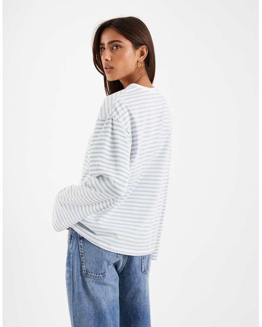 Pieces White Long Sleeve Super Soft T-Shirt Stripe