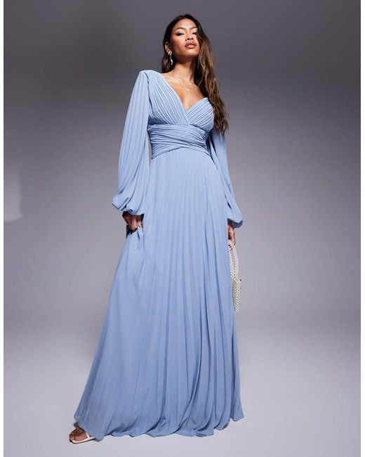 blue balloon dress Ciao, Bella Tied Back Satin Maxi Dress Midnight Blue