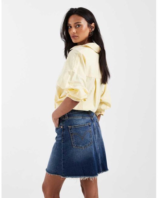Levi's Deconstructed Denim Mini Rok in het Blue