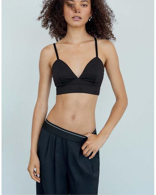 Stradivarius Blue Cropped Corset Top