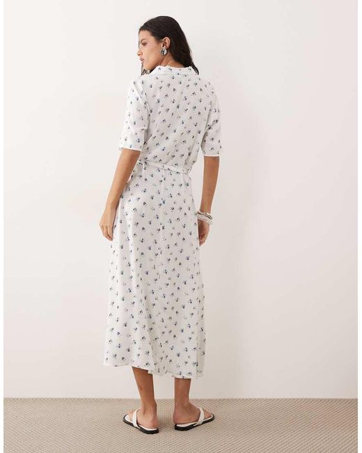 Jdy White Tie Waist Midi Dress