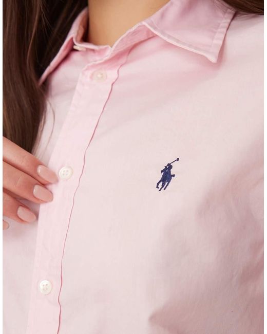 Polo Ralph Lauren Pink Icon Logo Classic Fit Cotton Twill Shirt