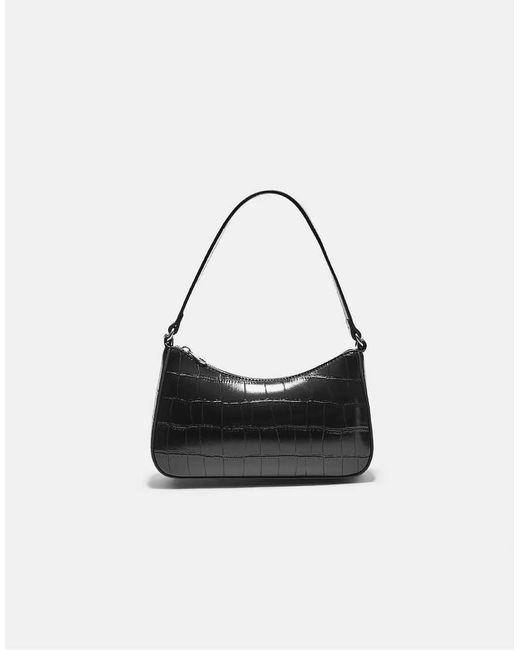 Stradivarius White Shoulder Bag With Coconut Effect Chain