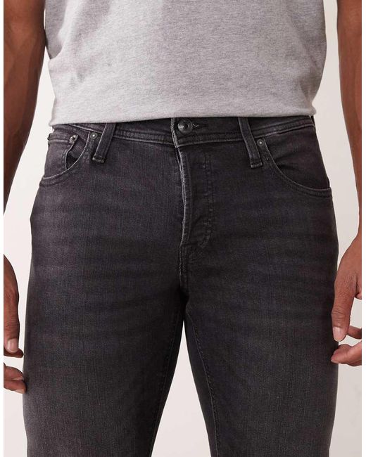 Vaqueros De Corte Slim Con Lavado Negro Glenn De Jack & Jones de hombre de color Blue