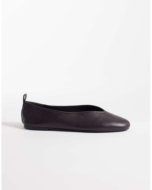 Mango White Leather Flats