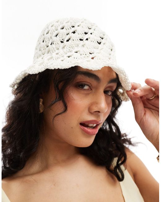 Mango Brown Crochet Bucket Hat