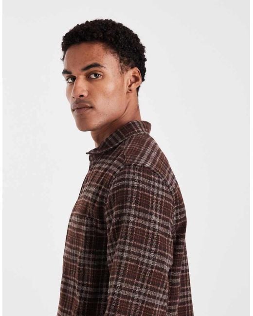 ASOS Brown Boxy Oversized Shirt for men