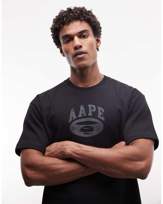 Aape By A Bathing Ape Blue Aape By A Bathing Ape Oversized Reversible T-shirt for men