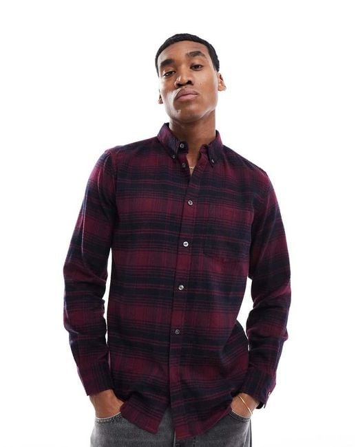 French Connection Blue French Connection Long Sleeve Check Flannel Shirt for men