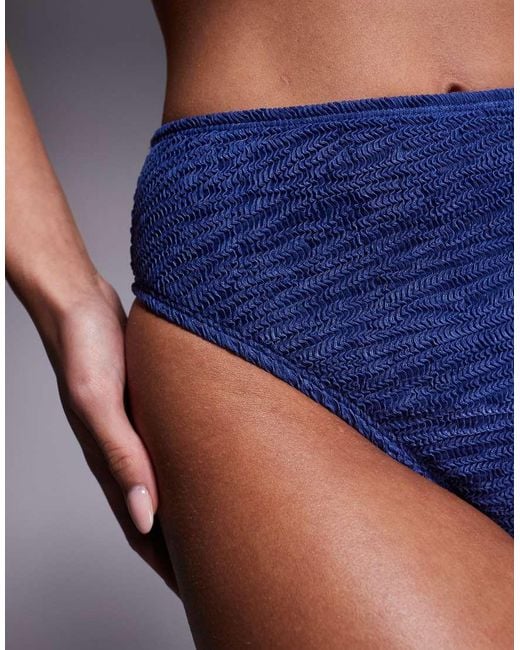 ASOS Blue Oceana Azores High Leg High Waist Bikini Bottom