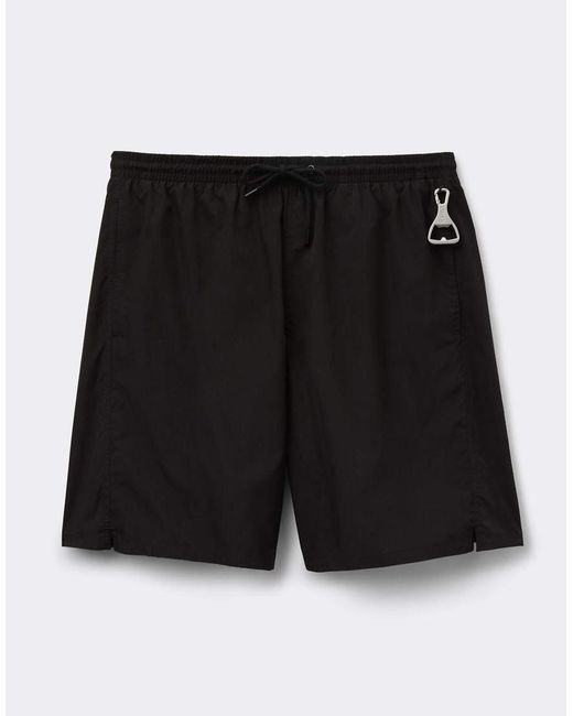 Intimissimi Black Long Solid-Colour Swim Trunks for men