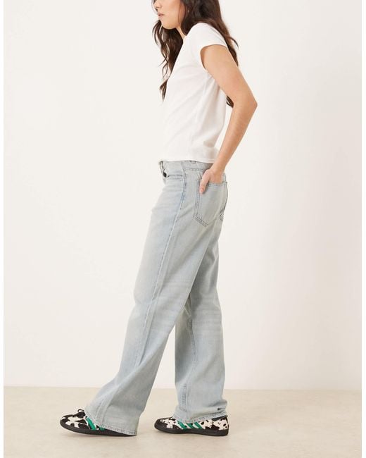 Vila White Palma Low Waist Wide Leg Jeans