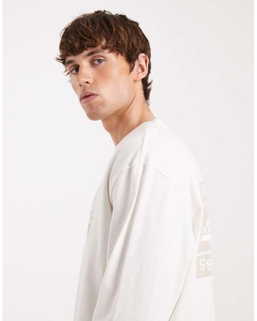 Tommy Hilfiger White Stacked Logo Long Sleeve T-Shirt for men
