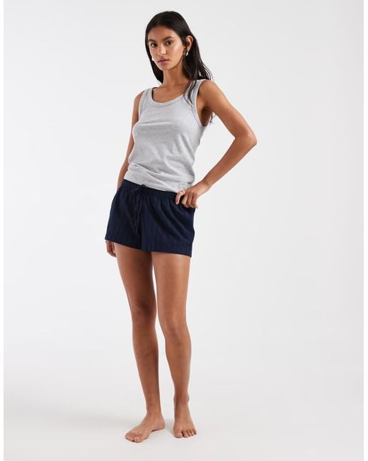 Hollister White Mini Boxer Pyjama Shorts