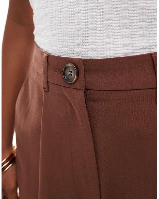 Miss Selfridge Brown Tailored Wide Leg Trouser