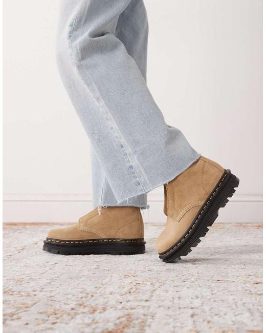 Dr. Martens Gray Zebzag Laceless Boot