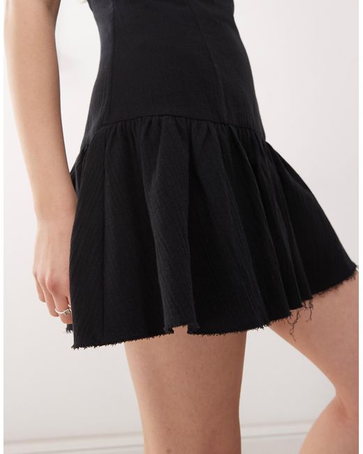 Weekday Natural Mini Dress With Open Back And Bubble Hem