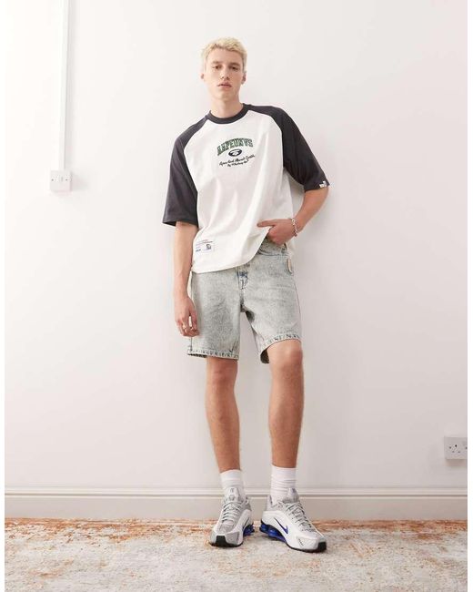 Aape By A Bathing Ape Pink Aape By A Bathing Ape Logo Denim Shorts for men