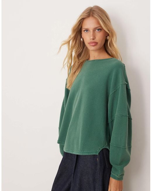 Free People Green Total Eclipse Tee