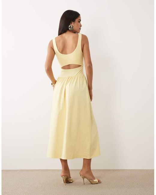 ASOS Natural Cut Out Detail Maxi Dress