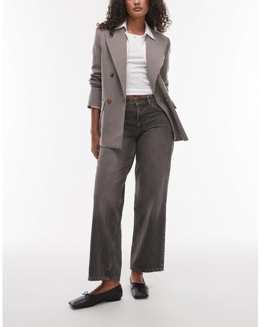 TOPSHOP Gray Hourglass Cinch Low Rise Relaxed Jean