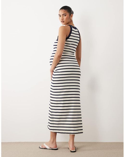 ASOS Blue Asos Design Maternity Ribbed Tank Midi Dress