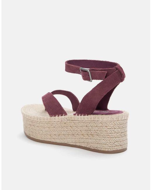Pull&Bear Leren Sandalen Met Sleehak in het Pink