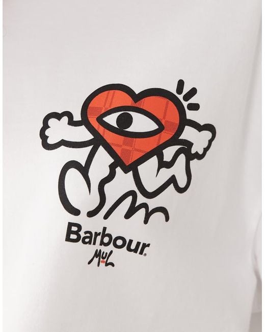 Barbour White X Mul Tyne Short Sleeve Graphic T-shirt