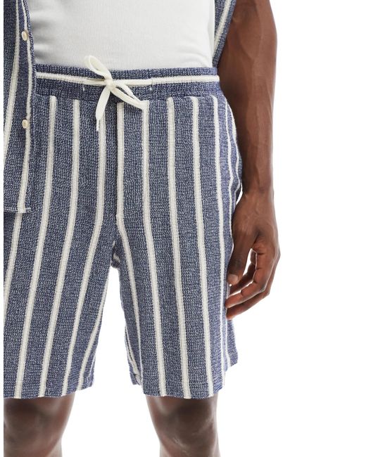 Short texturé d'ensemble - rayé Jack & Jones pour homme en coloris Blue