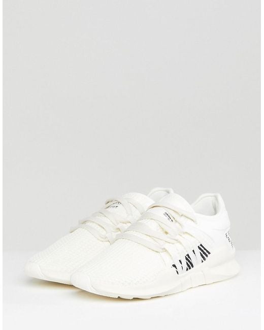 adidas Originals Rubber Eqt Racing Adv Trainers In Cream Lyst Classic adidas Originals EQT Racing Adv Trainers White