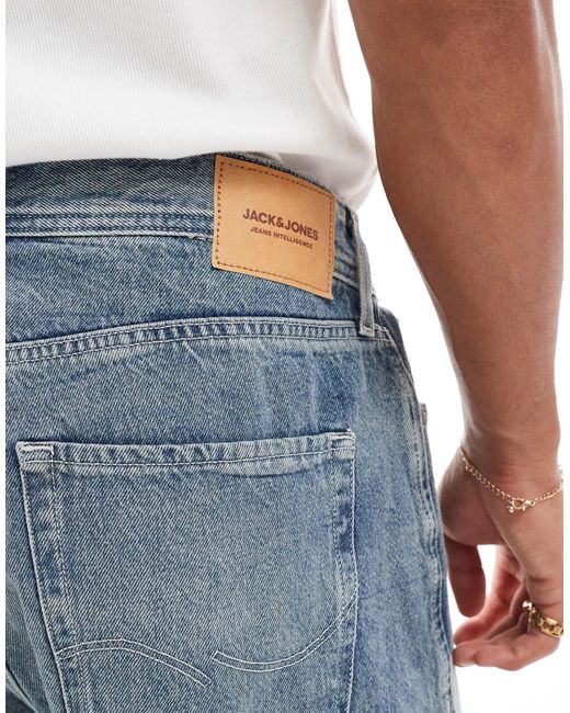 Jack & Jones Blue Alex Fit baggy Denim Short for men