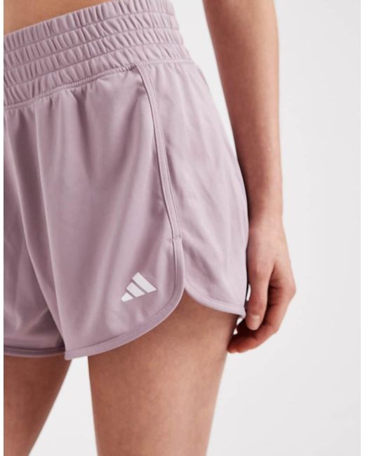 Adidas Originals Purple Pacer Essentials Knit High-Rise Shorts