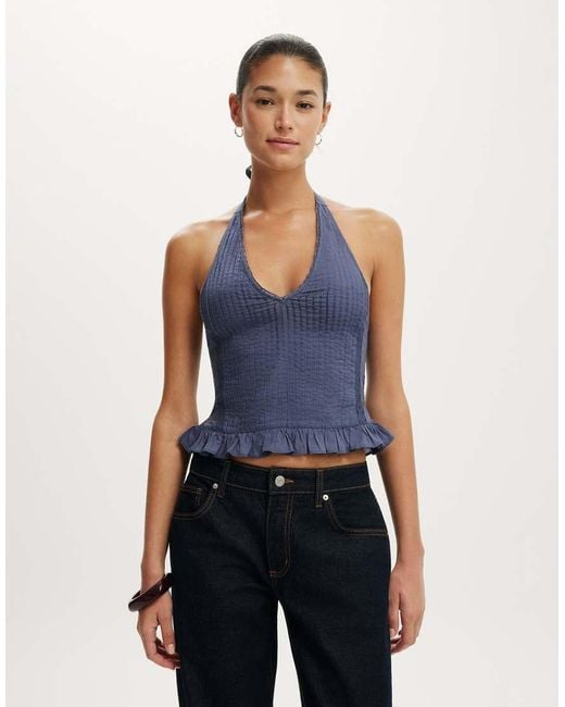 Cotton On Blue Halter Top
