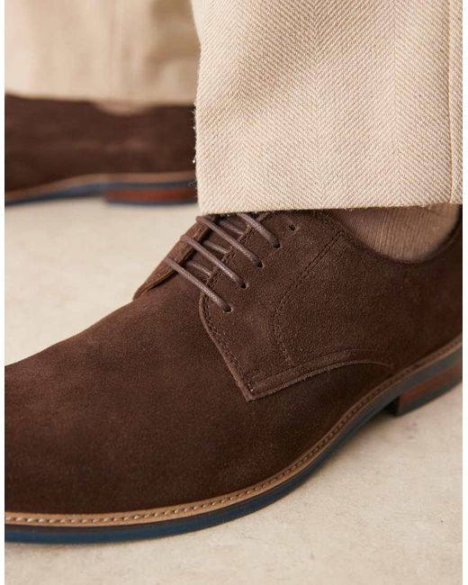 Dune Natural Stanley Suede Brogues Shoe for men