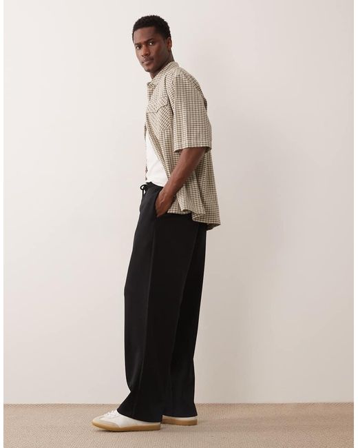 ASOS Natural Luxe Wide Leg Trackies for men