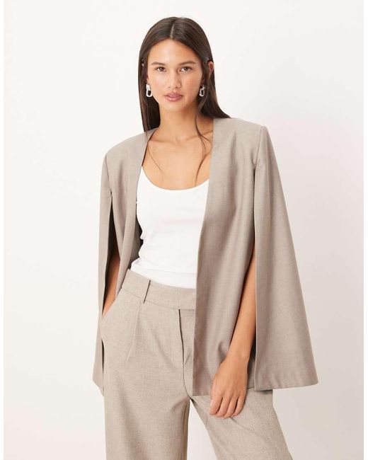 NARRATED Natural Caped Blazer