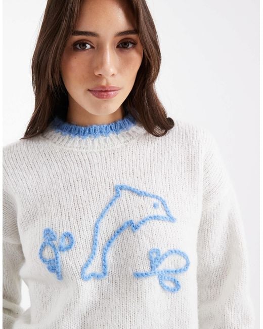 Pieces White – strickpullover