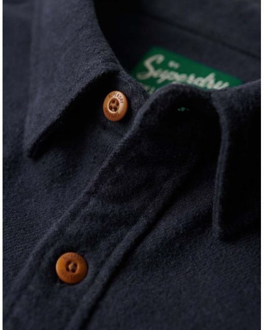 Superdry – trailsman – locker geschnittene hemdjacke in Blue für Herren
